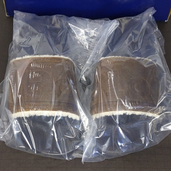 Polo Ralph Lauren Men's Suede Leather Shearling Slide Sandals Brown New 10 11 - Picture 3 of 9